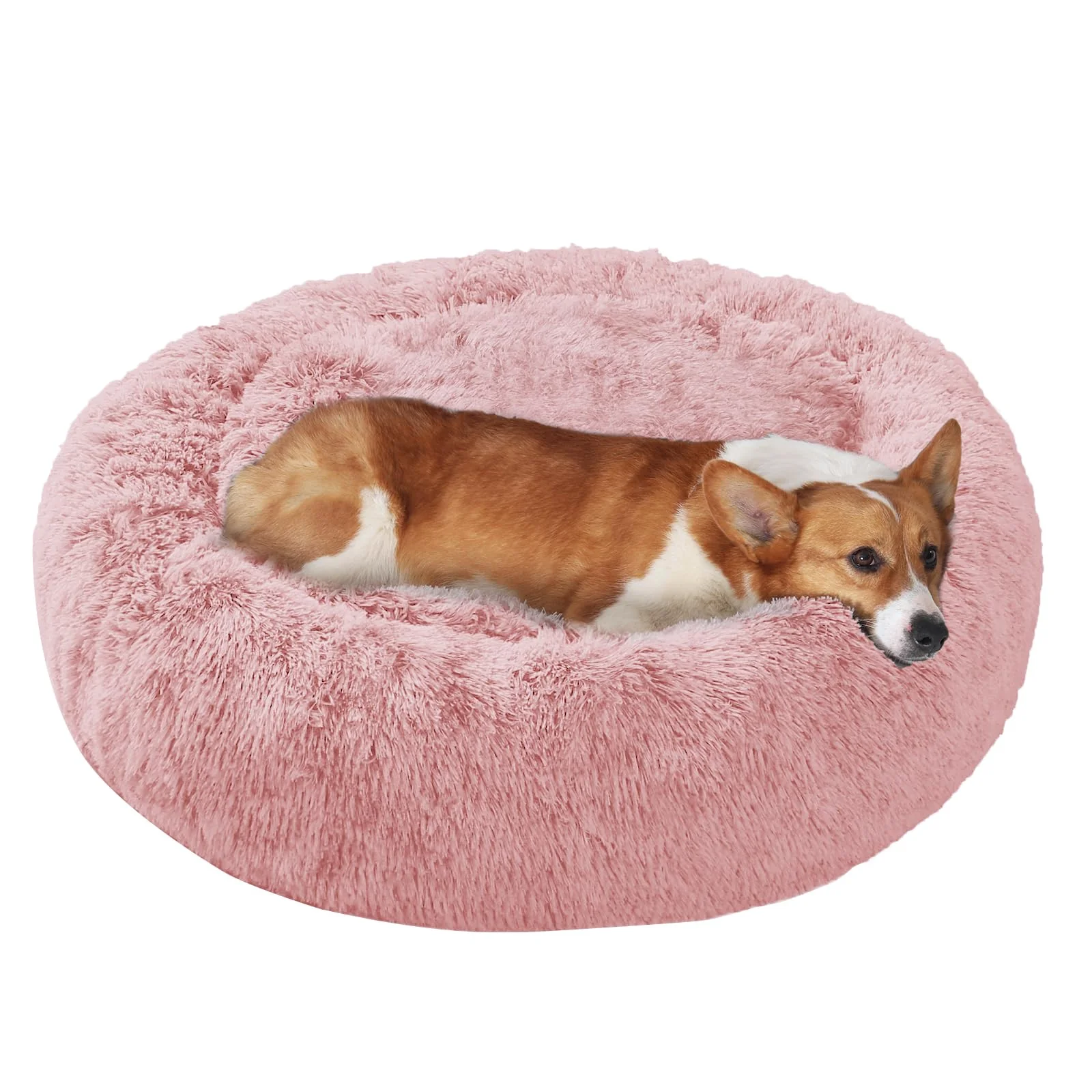 Fast JOLLYVOGUE Calming Donut Dog Bed for Medium Large Dogs — 27 30 36 Inch Organic
