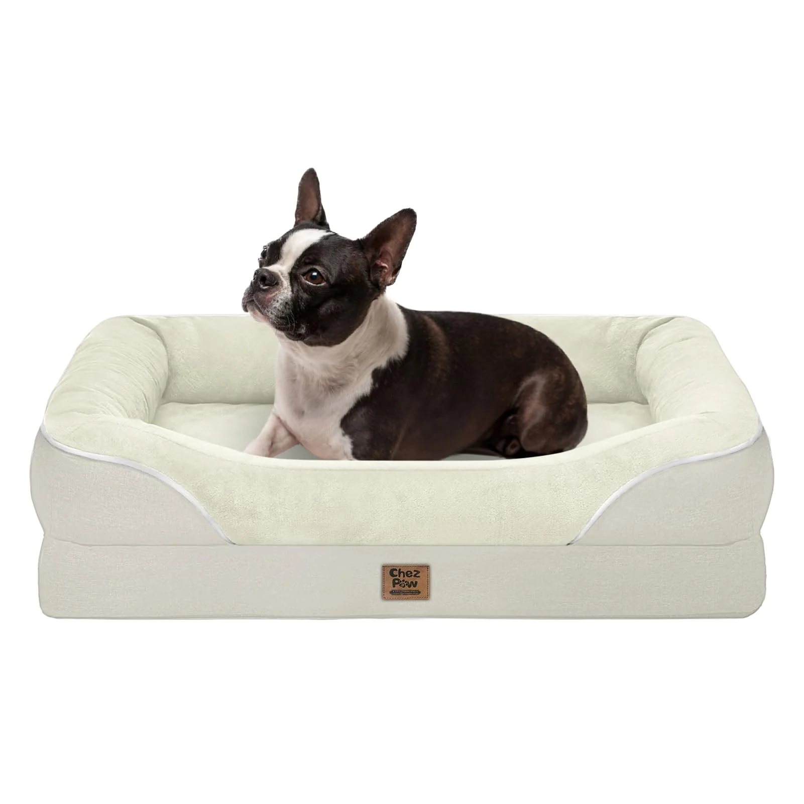 Fine Chez Paw Orthopedic Large Dog Bed with Egg-Crate Foam Removable Cover Non-Slip Bottom Certified