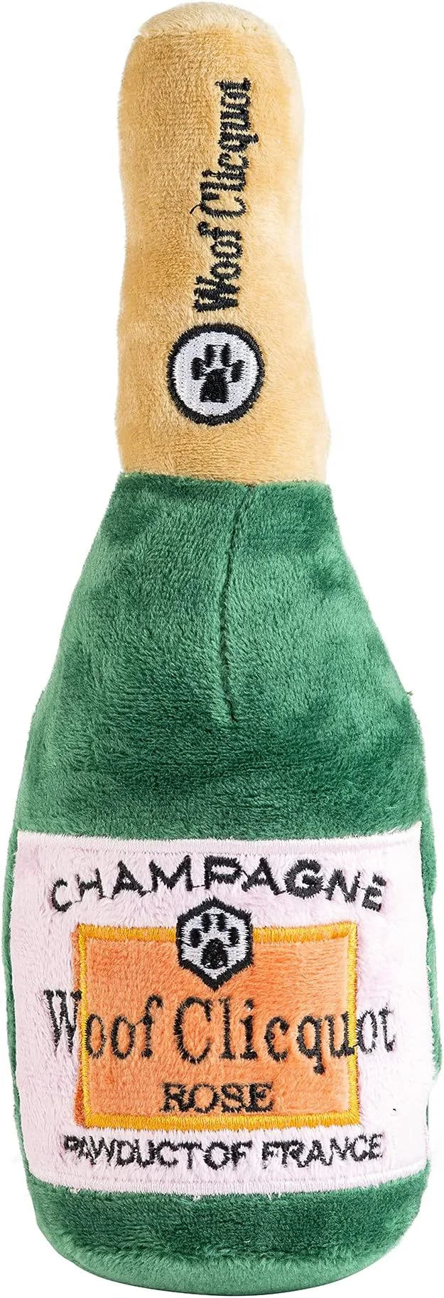 Elite Haute Diggity Dog Woof Clicquot Rose’ Plush Designer Dog Toys with Interactive Squeaker Stimulating Pet Enrichment Machine-Washable Safe Materials for All Breeds Size LargeAbout This Luxury