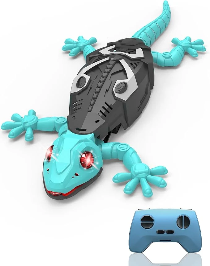 Unique Rc Wall Climbing Gecko Toys for Kids Age3 Blue Wall Crawler Gecko Remote Control Car Electric Lizard with Led Glowing Eyes Easter Basket Stuffers Cool Toys Easter Birthday Gifts for Boys GirlsAbout This Smooth