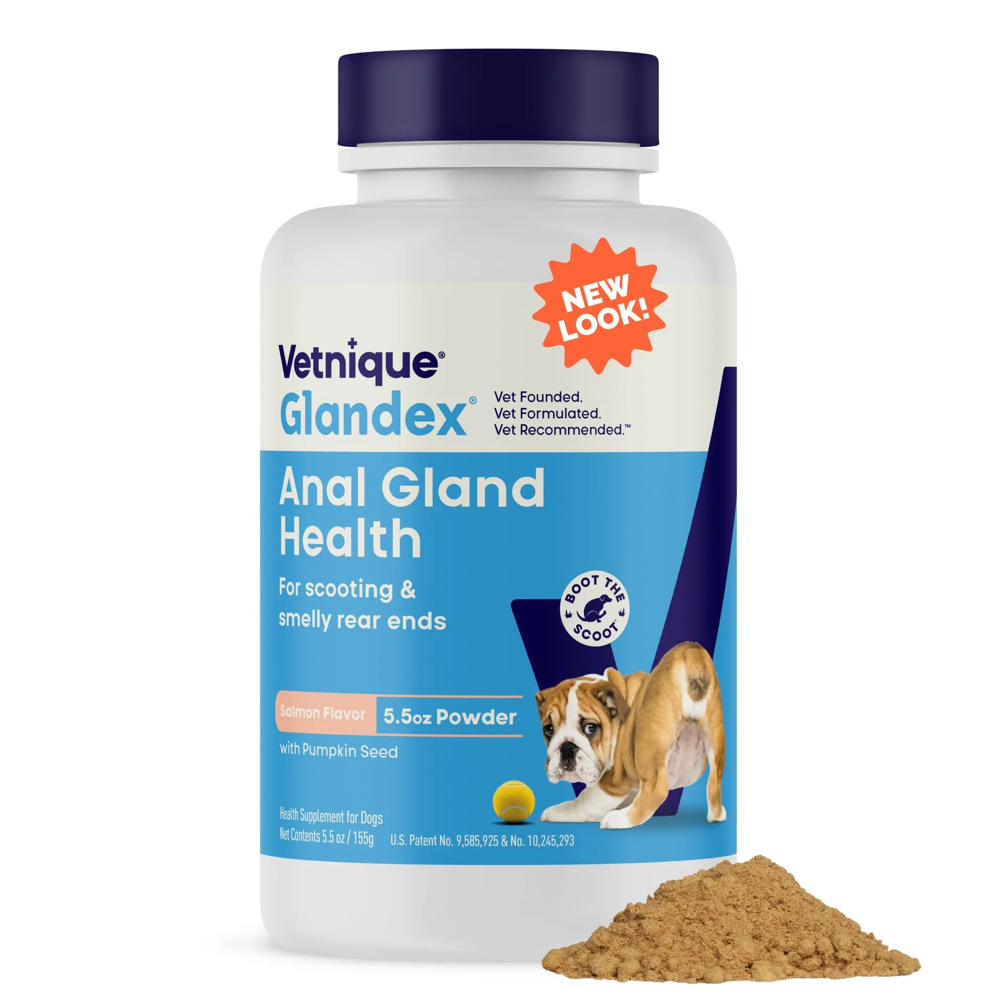 Responsible Vetnique Glandex Dog Fiber Supplement Powder – Pumpkin Salmon Flavor 5.5 oz Vet Casual