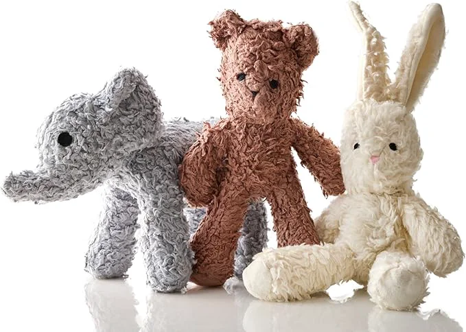 Crafted Plush Durable Cotton Dog Toys with Coconut Fill for All Pet Breeds Bear Bunny Elephant w o Basket One SizeAbout This Effective