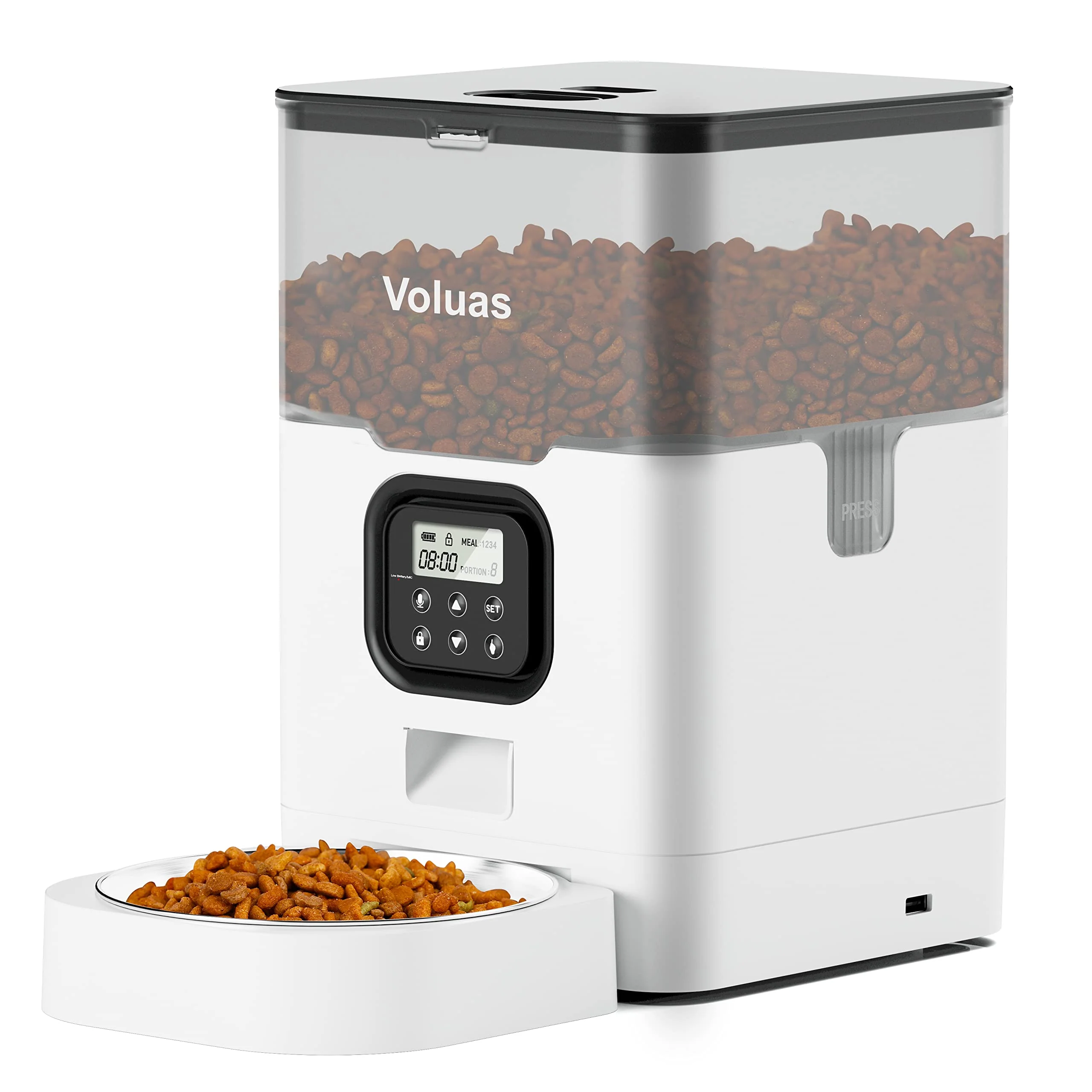 Quality Voluas Automatic Cat Feeder – Timer 4 Meals Day 10s Voice Recorder 4L Capacity High-Performance