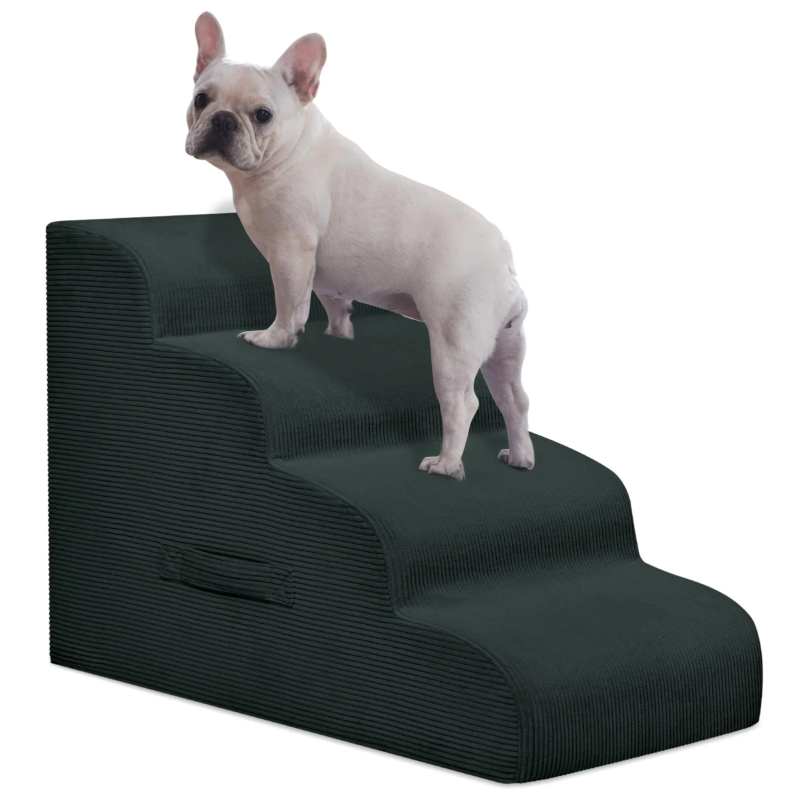 First-Class Mesa Lemon Dog Stairs for High Beds – 4-Step Non-Slip Pet Steps with Washable Cover High-End