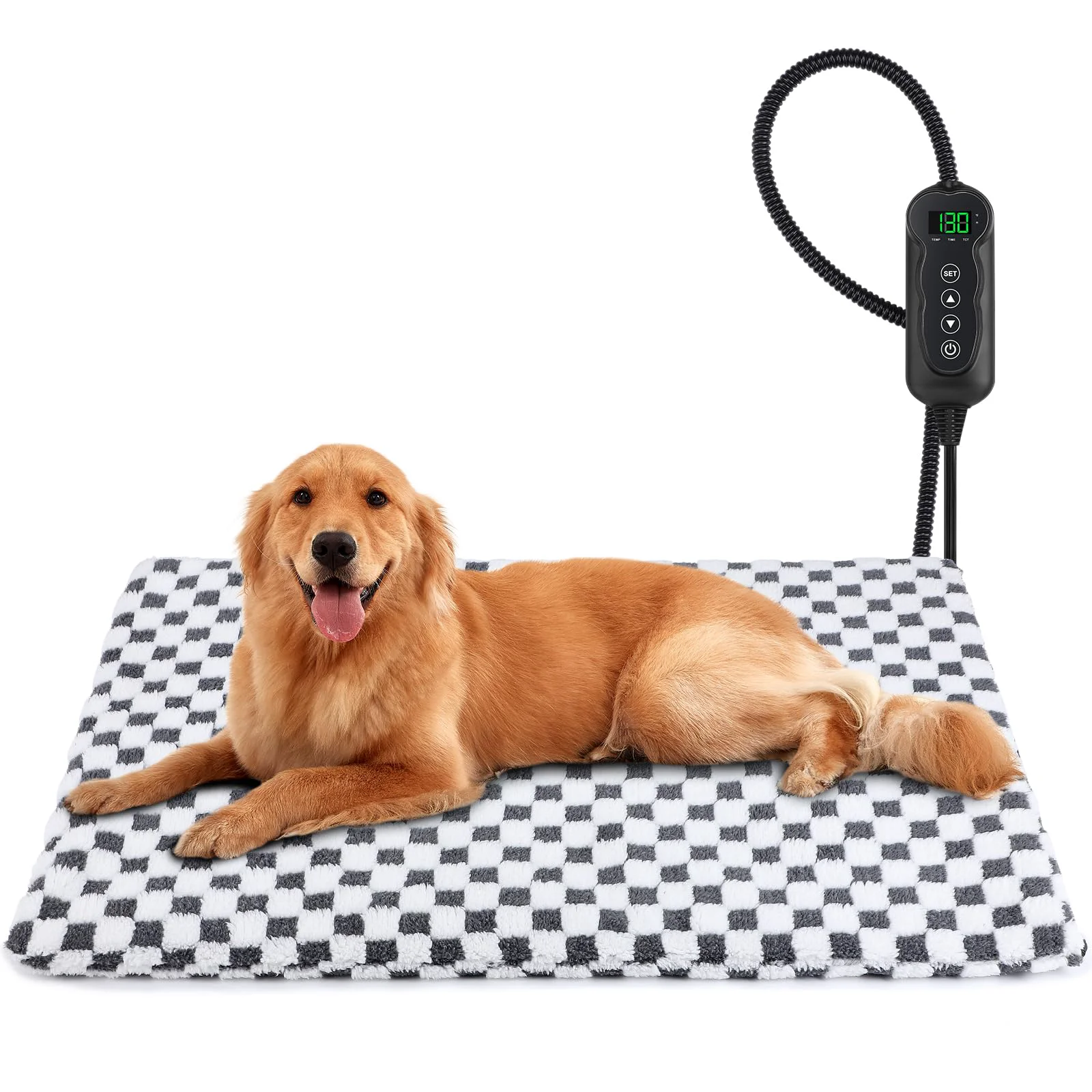 Optimized MIXJOY Pet Heating Pad – 11 Temperature Levels Timer 35×24 Large Indoor Heat Pad for Dogs Cats Official