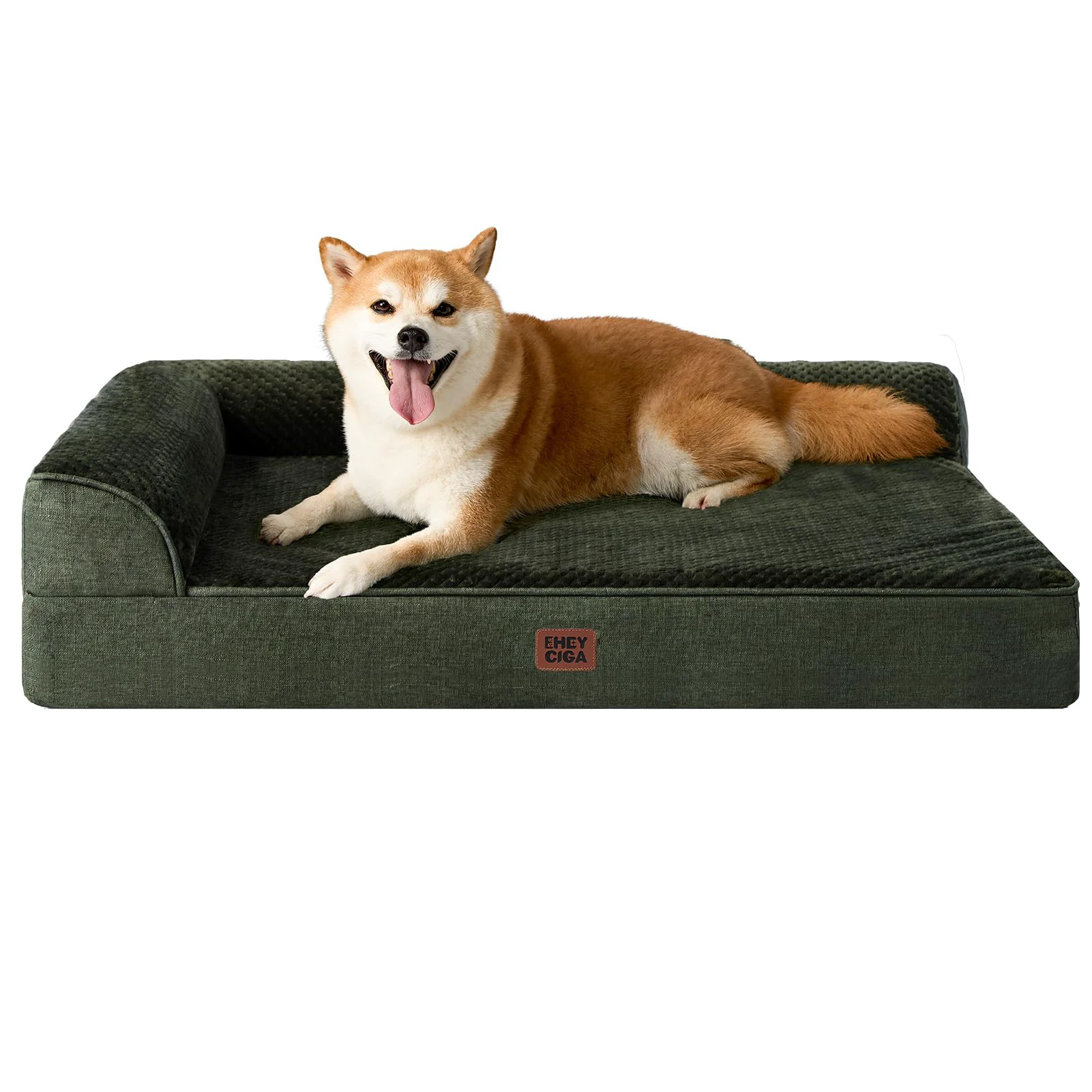 Efficient EHEYCIGA Memory Foam Dog Bed – Large 36x27x6 Waterproof Orthopedic Non-Slip Dark Green Fast