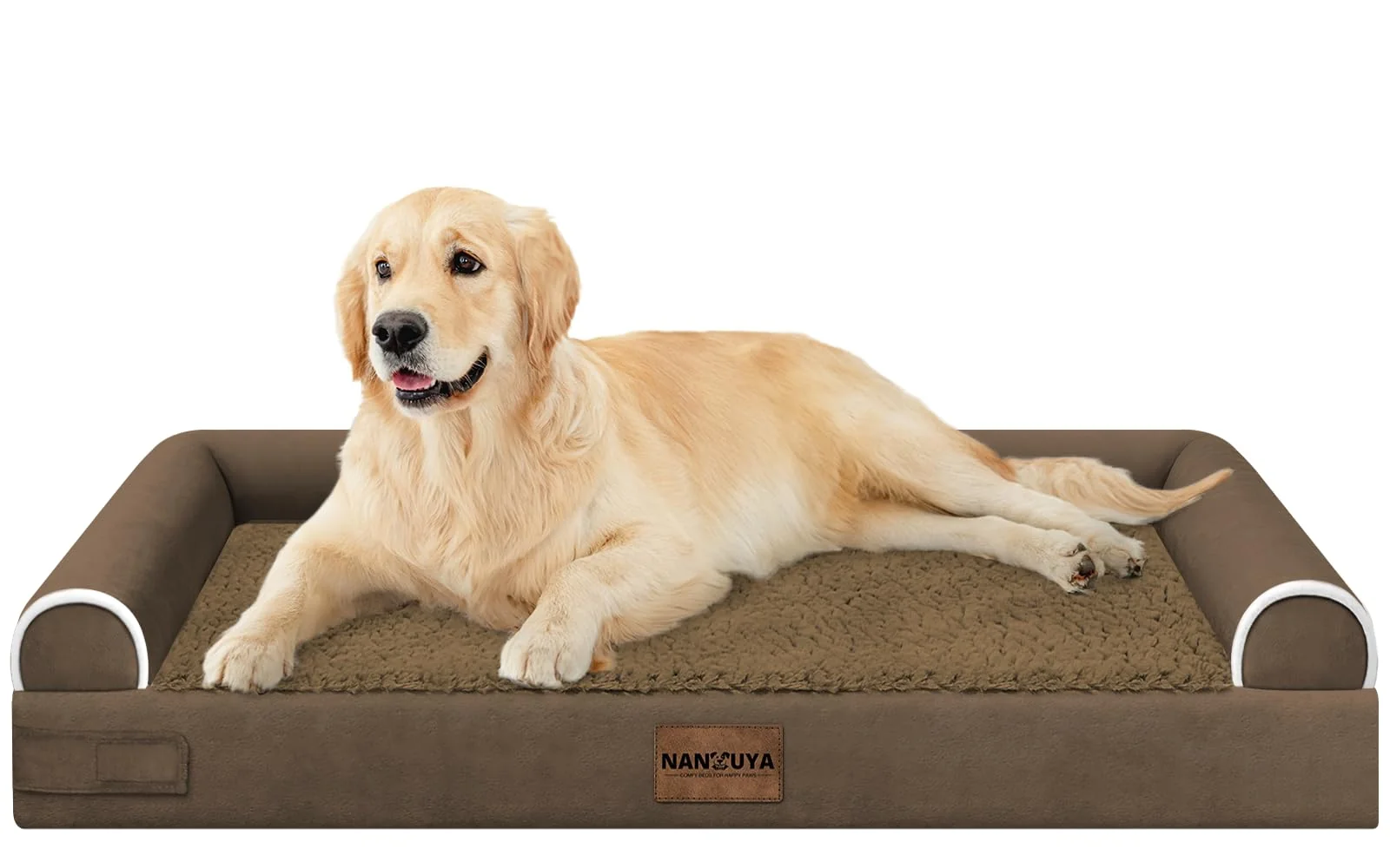 Fine NANUYA Large Dog Bed Orthopedic Washable – 26×22 Egg Crate Foam Removable Cover Waterproof Dark Coffee Original Design