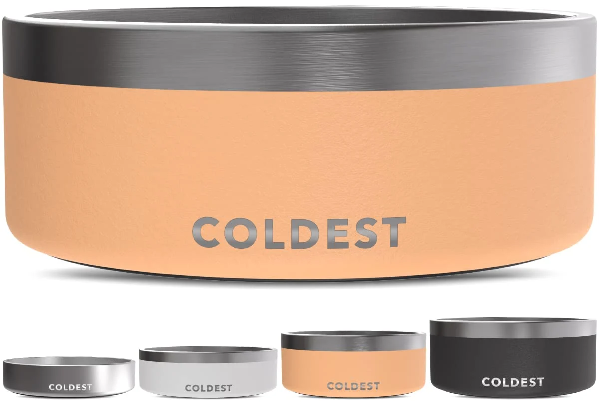 Classic Coldest Dog Bowl 64oz Sahara Peach Anti-Rust 3-Layer Insulated Non-Slip Top-Quality