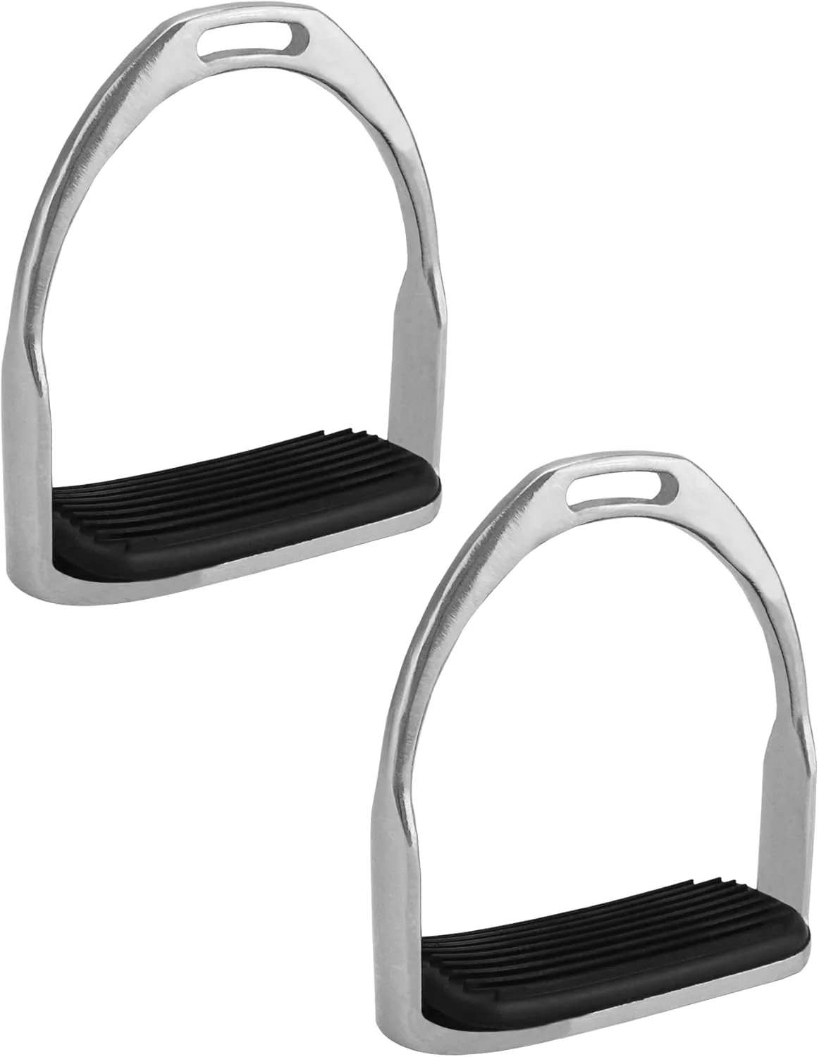 High-Performance QWORK Horse Riding Stirrups Hose Saddle Safety Stirrup Stainless Steel English Riding Protection Saddle Knee Ankle Stress Pain Relief 1 Pair Classic