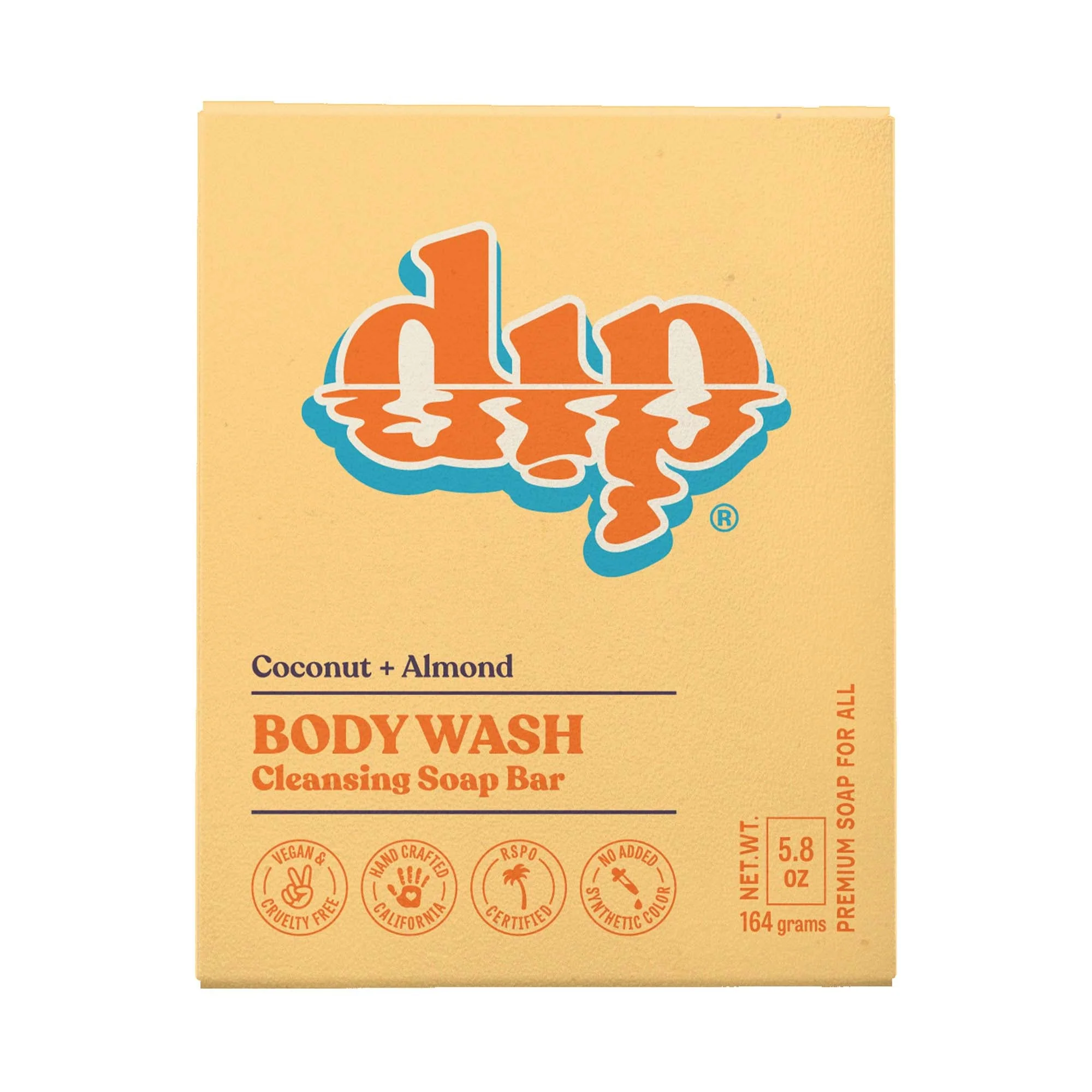 Recyclable Dip Body Wash Cleansing Soap Bar – Coconut Almond Trusted