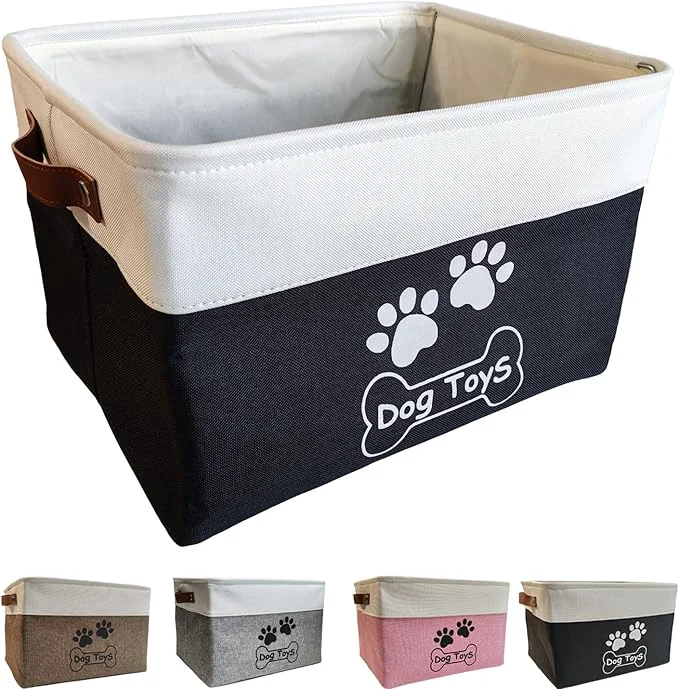 User-Friendly Collapsible Dog Toy Basket with Handles Foldable Dog Toy Box Bin for Pet Toys and AccessoriesAbout ThisOverview Reusable