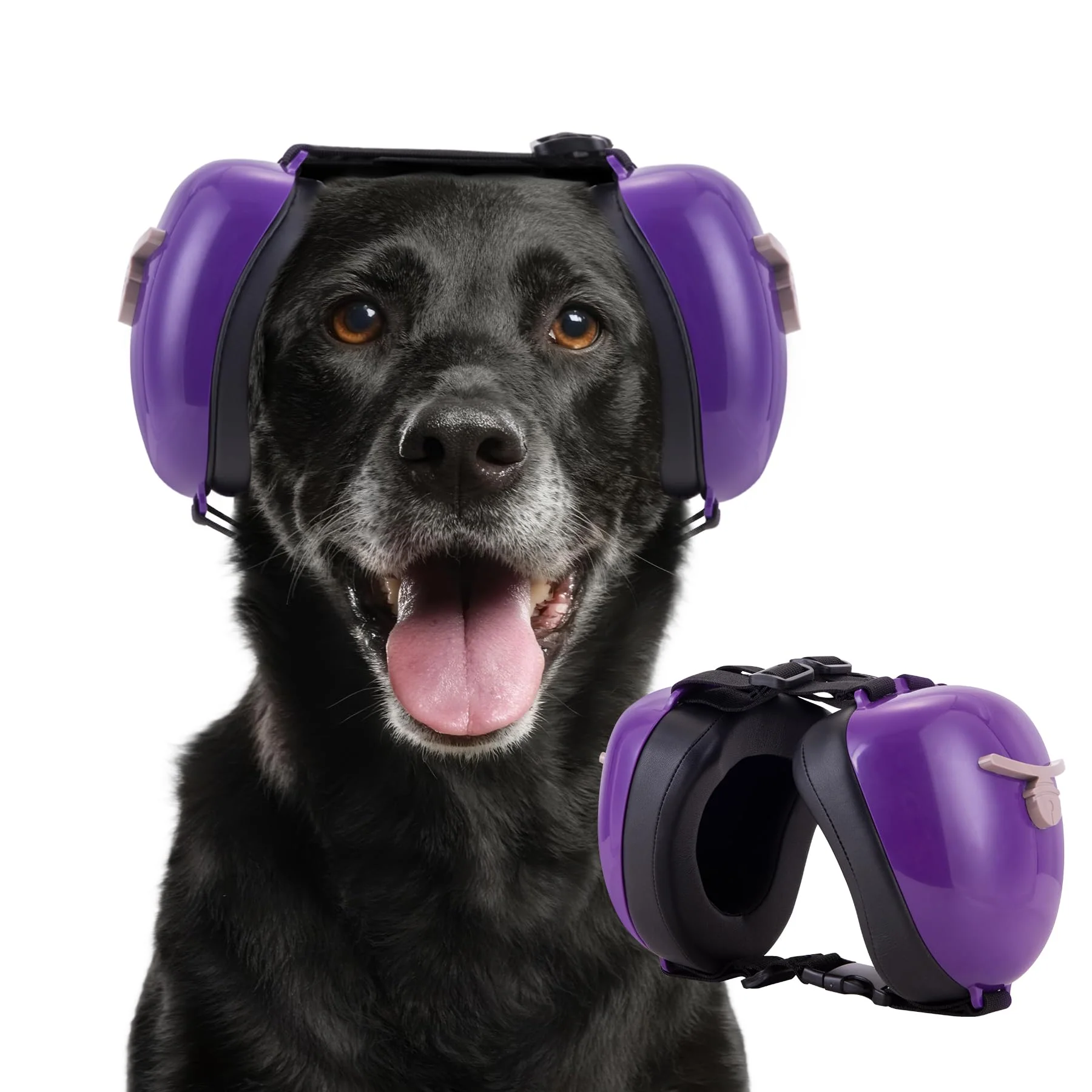 Premium Material Famikako New Dog Ear Muffs – 30dB NRR Noise Protection Purple Large Breathable