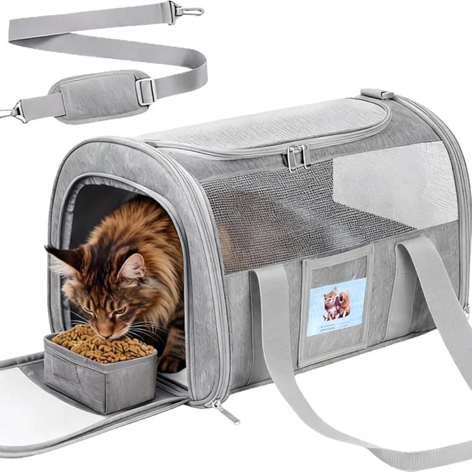 Fashionable Soft Cat Carrier for Pets Up to 25 lbs Cat Pet Travel Bag Modern