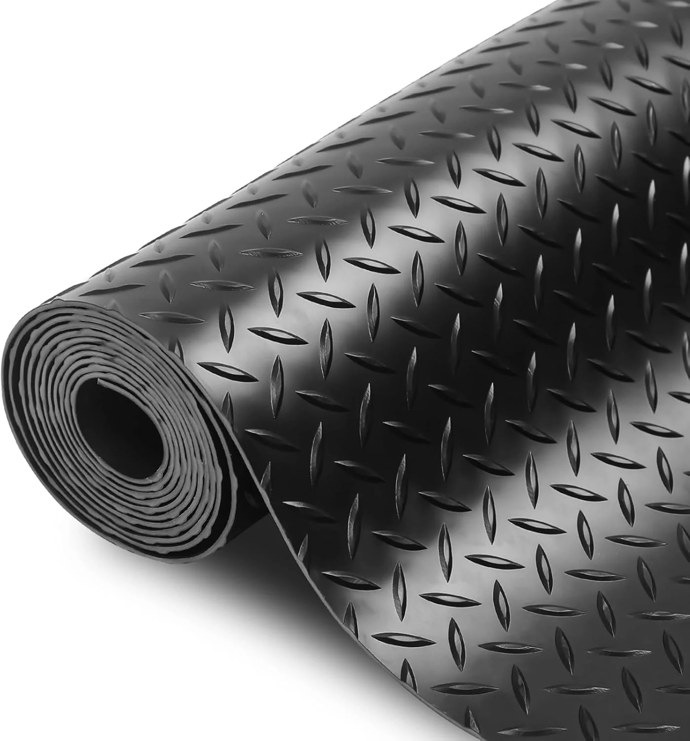 Quality SEAL 6 x 10 Ft Premium Garage Floor Mat Solid 2.8mm Thickened Black Commercial Grade Heavy Duty Parking Mat for Garage Floor Golf Cart Water Stain Resistant Floor Runner Embossed Diamond Plate Relaxed