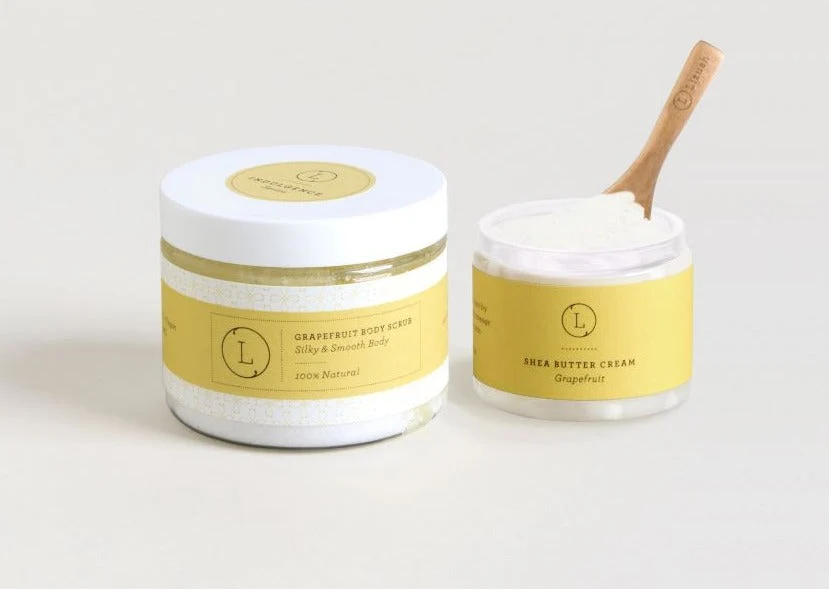 Clean Grapefruit Shea Butter Body Scrub Gift Set Verified