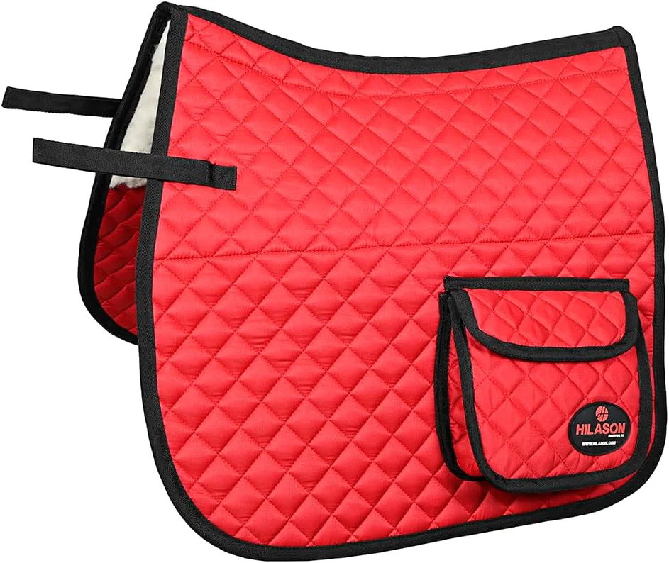 Prestigious HILASON Western Horse Luxury Quilted Saddle Pads with Pockets Pad Breathable