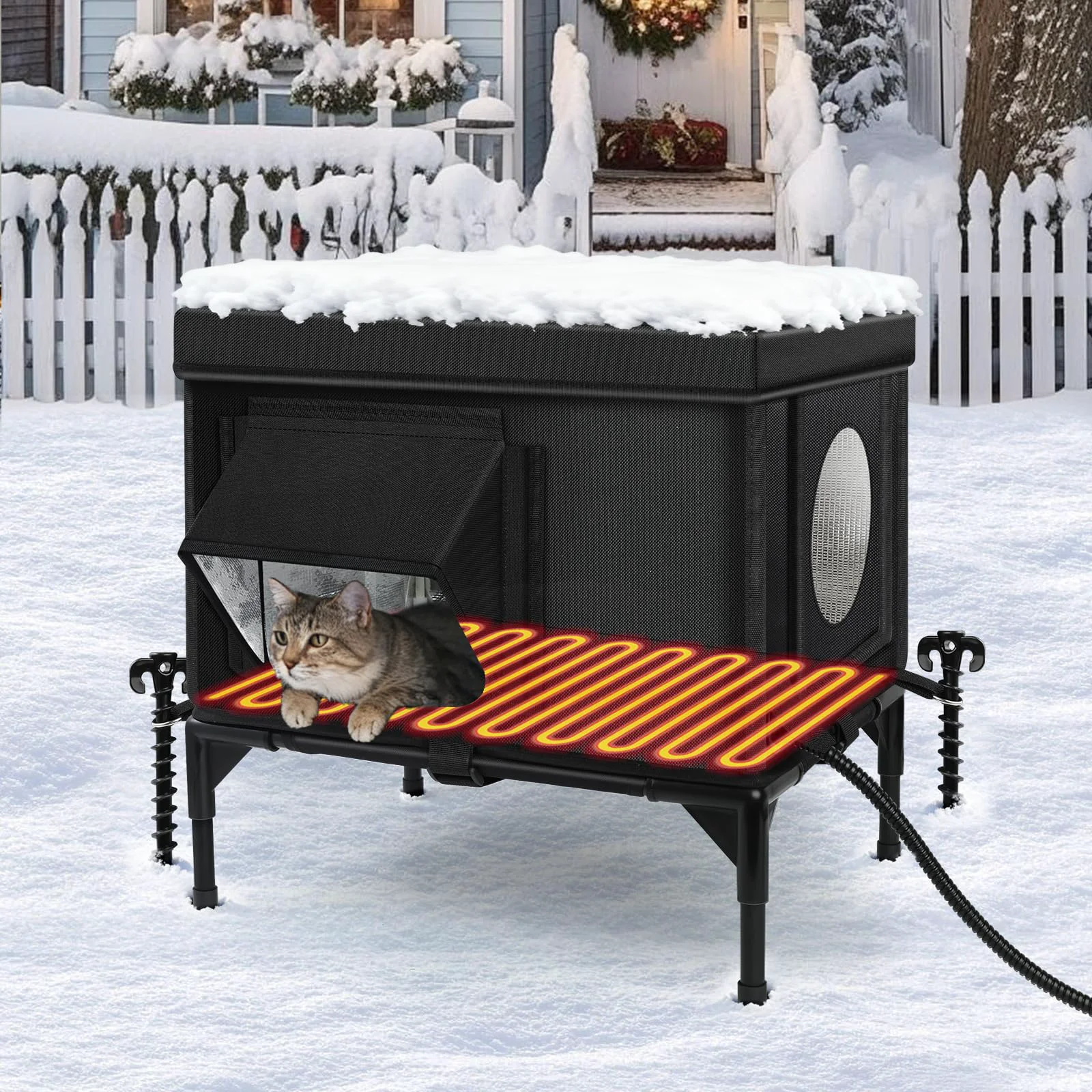 Minimalist Wn’s Day Heated Outdoor Cat House Weatherproof with Heating Pad – Insulated d Shelter for Outdoor Cats Optimized
