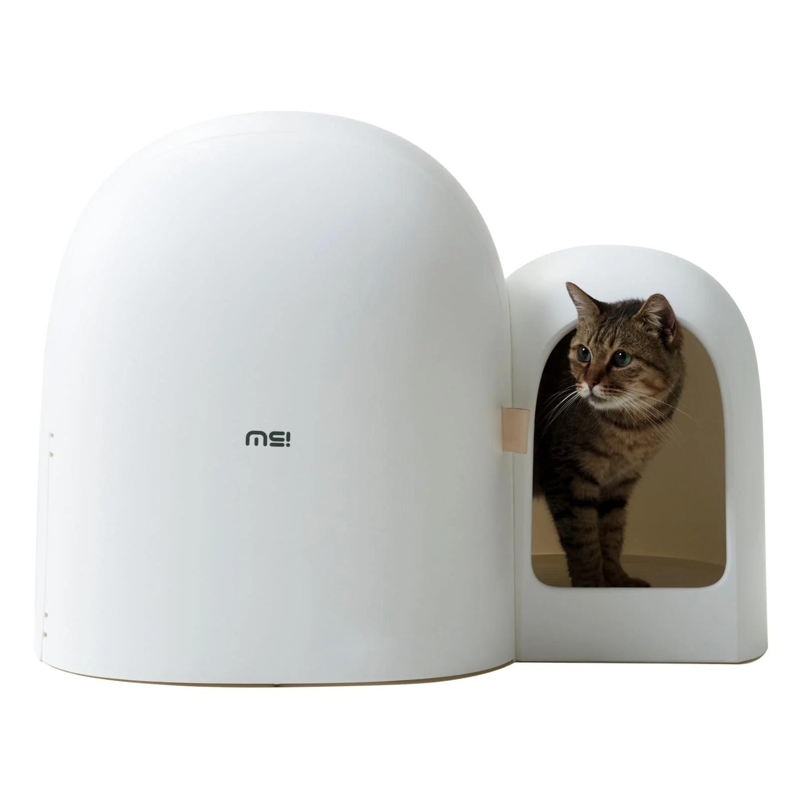Organic MS MAKE SURE Cat Litter Box – Large Covered Odor Control Snow White Premium Material