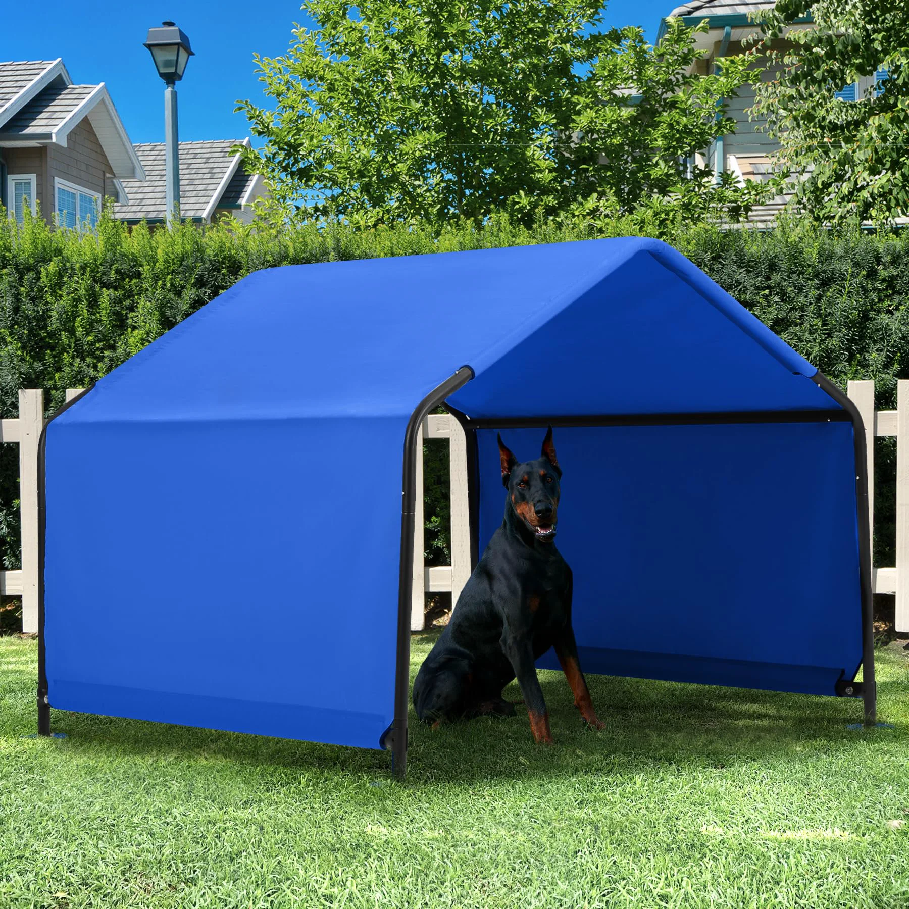 Efficient Yokaniwa Dog Shade Shelter Outdoor 4x4x3ft – Blue Waterproof Easy-Setup Canopy Casual