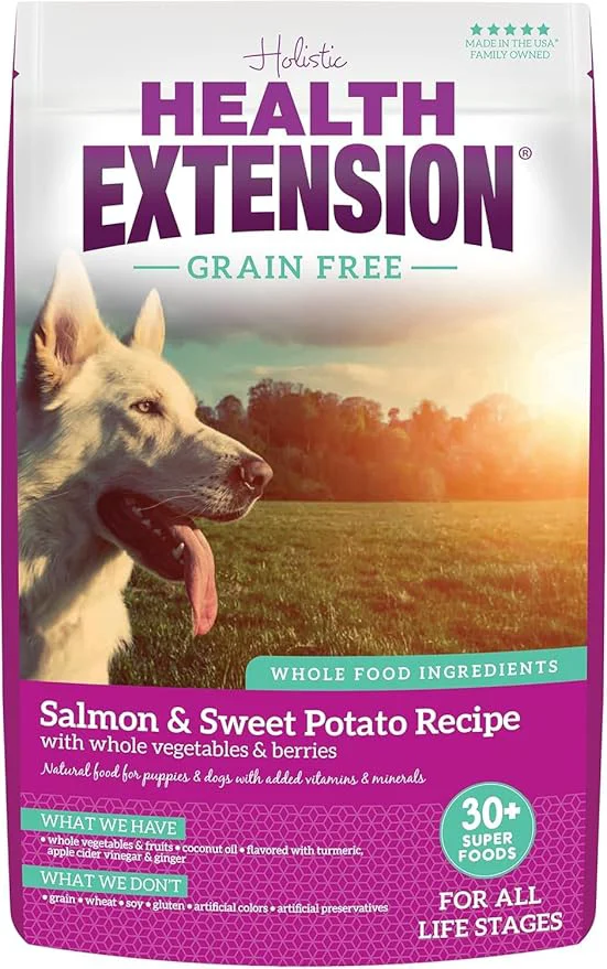 Artisan Health Extension Grain Salmon Sweet Potato Dry Dog Food – 30 Superfoods and Probiotics for All Life Stages 4 lb About This Long-Lasting