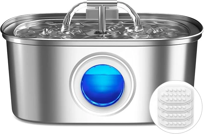 Proven Cat Water Fountain Stainless Steel 108oz 3.2L Cat Fountain Sustainable