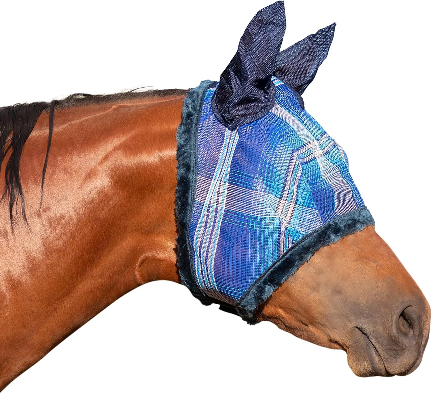 Superior Kensington Signature Fly Mask w Plush Fleece Ears w Forelock Hole Size Pure