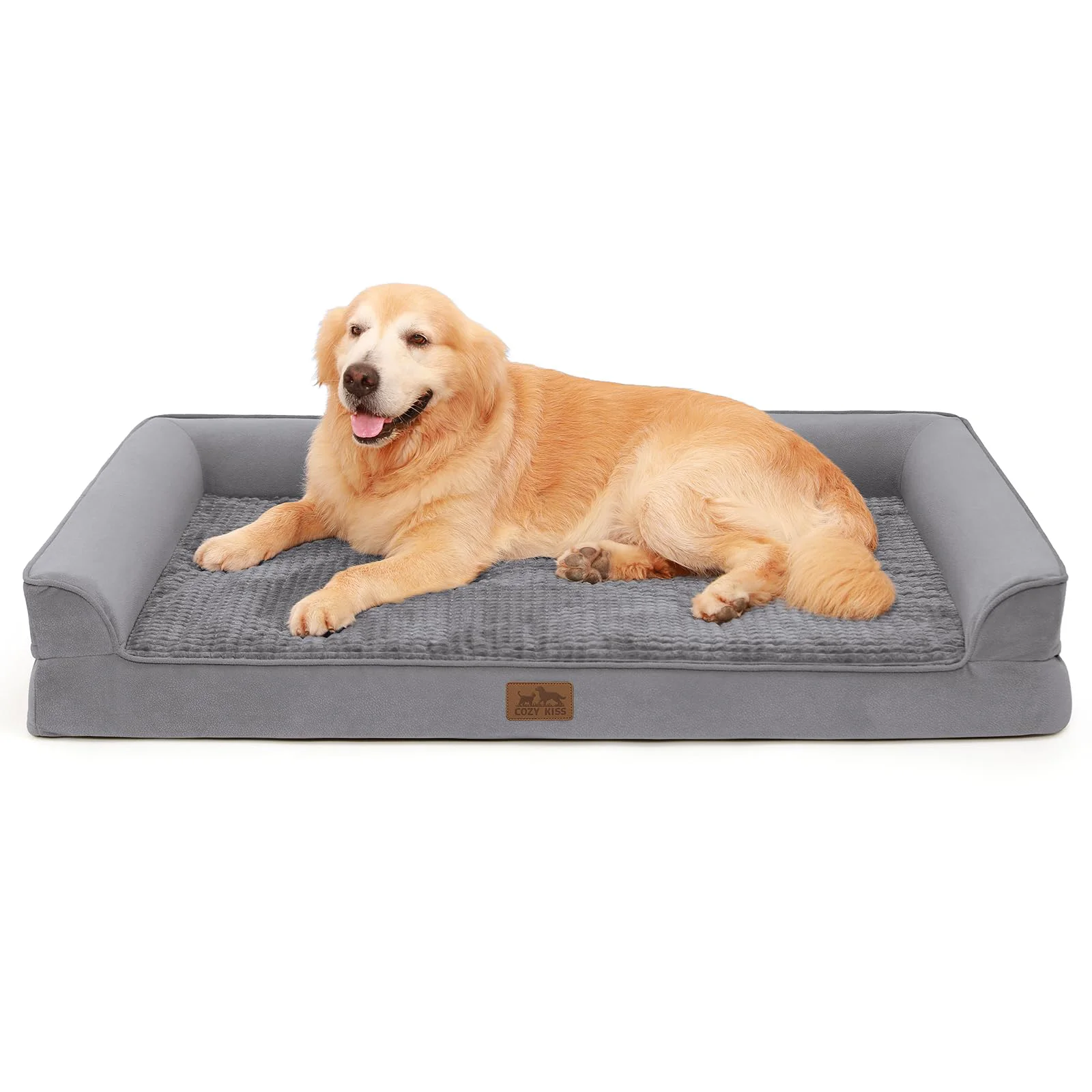Professional COZY KISS Orthopedic XXL Dog Bed – Large Support Waterproof Lining 48x32x7.5in Flexible