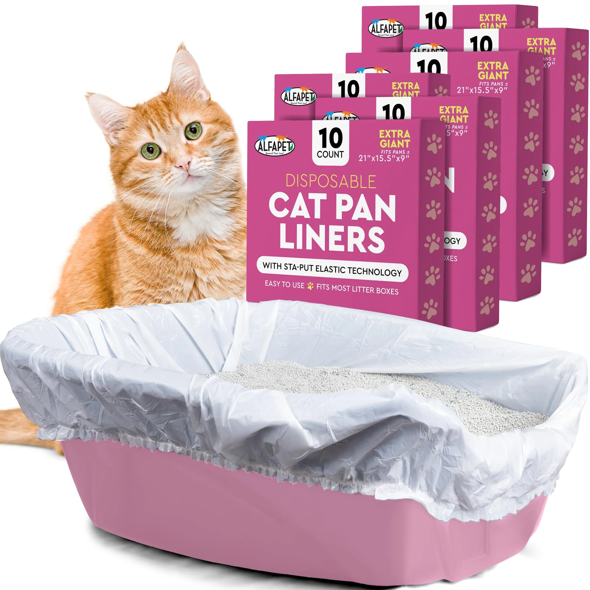 High-Performance Alfapet Extra Giant Cat Litter Box Liners – Heavy-Duty 60 Count 37×18 1.5 mil 20 lb Fast