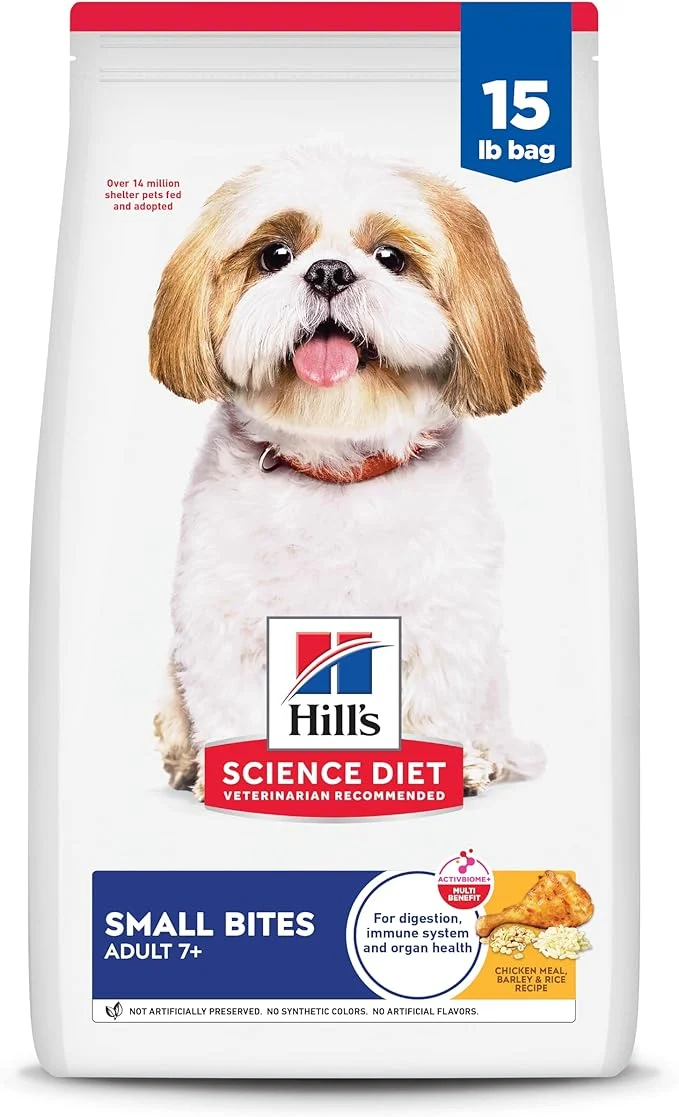 Breathable Hill’s Science Diet Adult 7 Senior Adult 7 Premium Nutrition Small Kibble Dry Dog Food Chicken Brown Rice Barley 15 lb BagAbout This Original