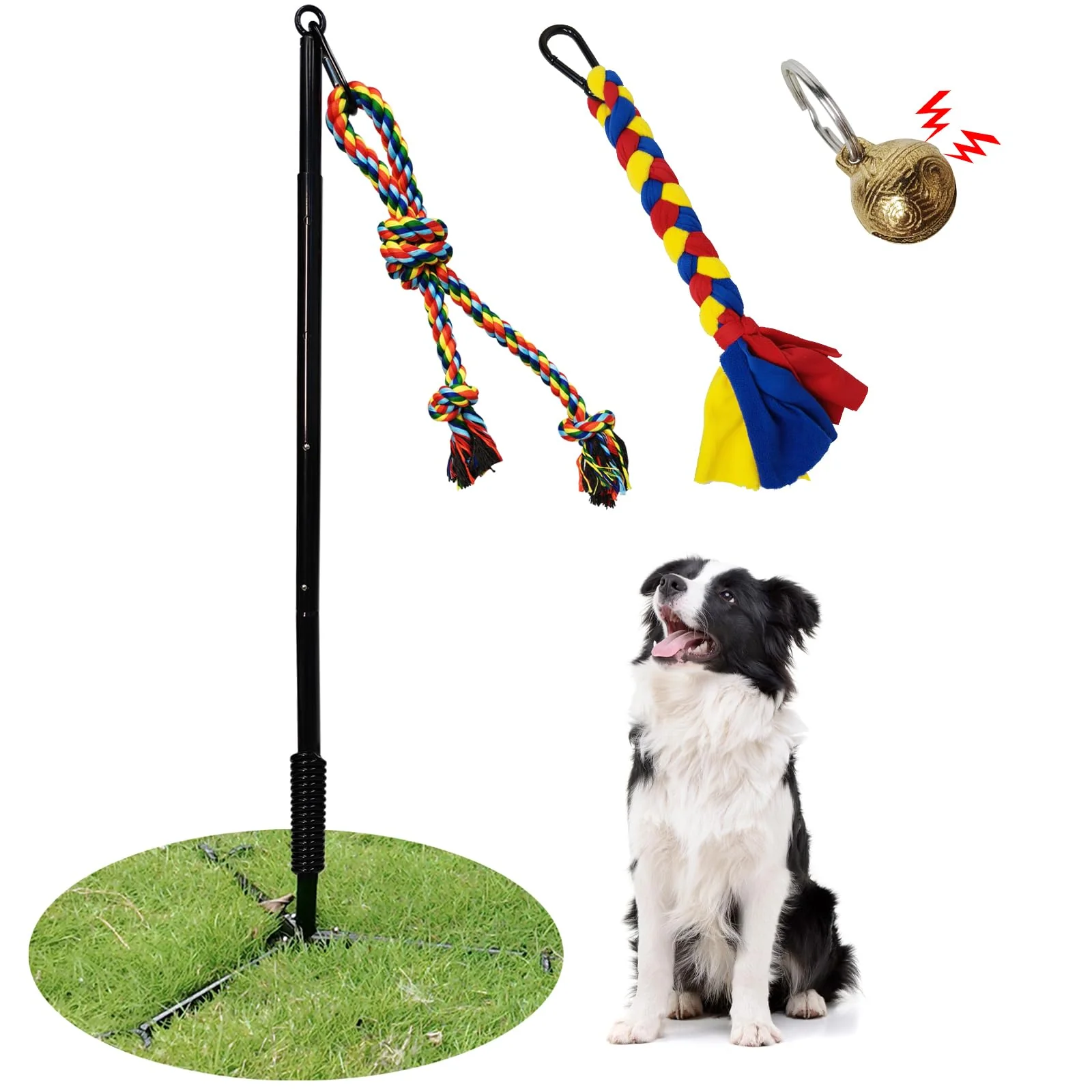 Contemporary SYOOY Tether Outdoor Dog Toy Interactive Tug of War Solo Play for All Dog Sizes Trusted