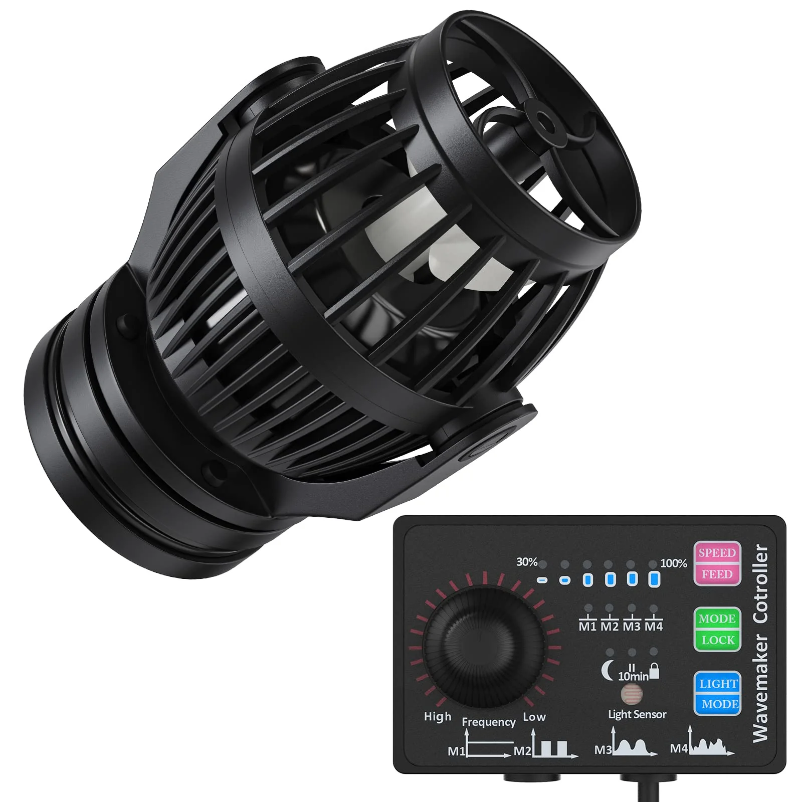 High-Performance Uniclife Aquarium Wave Maker 3400 GPH — 120-300 Gallon Submersible Circulation Pump with Controller Dependable