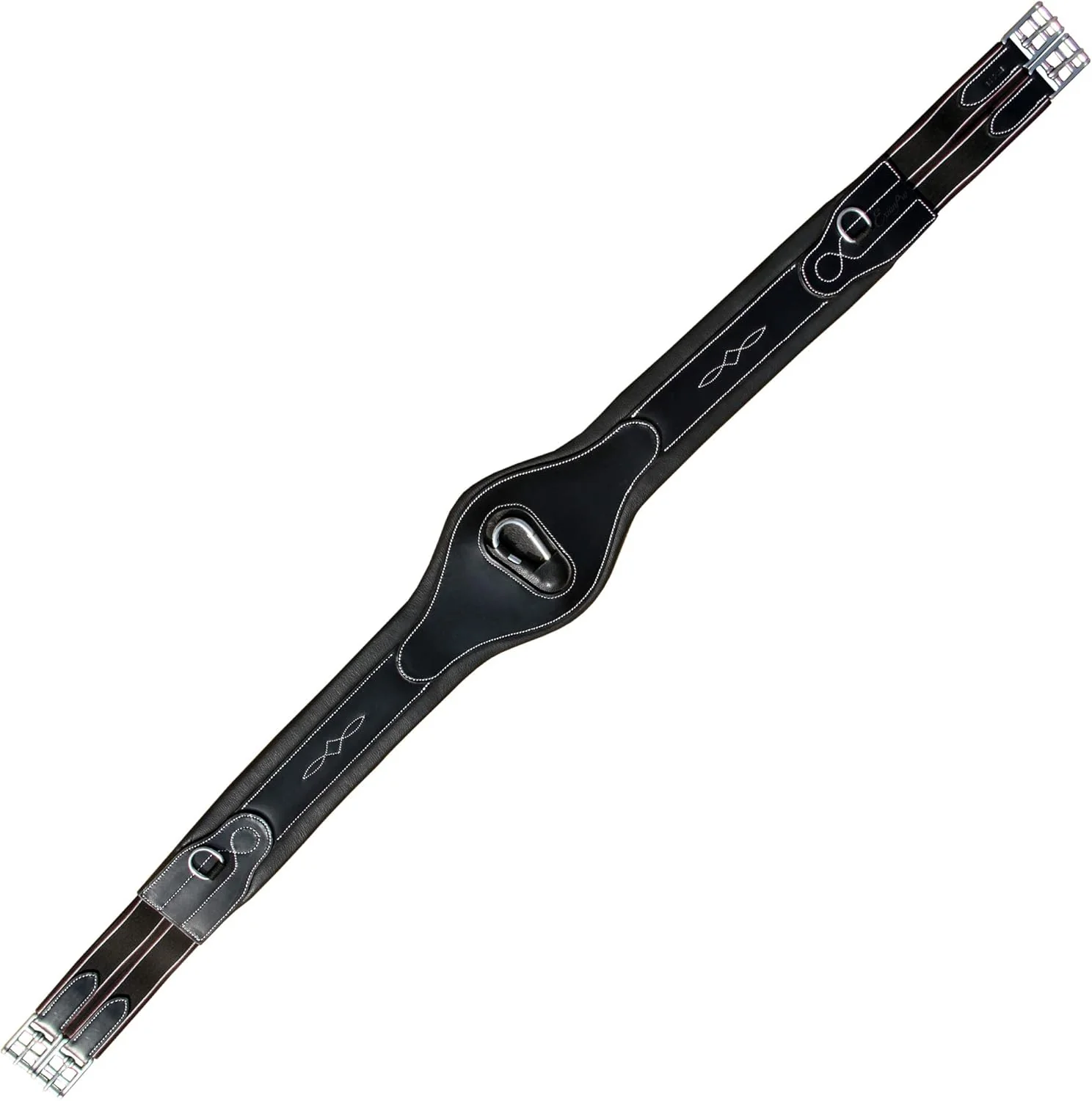 Selected Exion Designer Anatomic Snap Over Lay Girth Comfortable Leather Horse Girth for English Saddles Jumping Riding Efficient