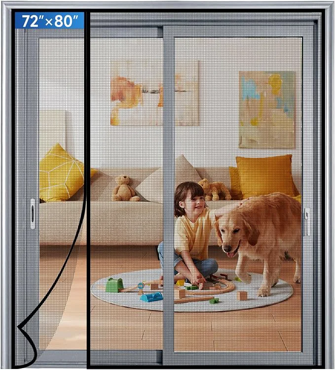 Professional Magnetic Screen Door Mesh Left Right Side Opening Upgraded PET Material Mesh Trusted