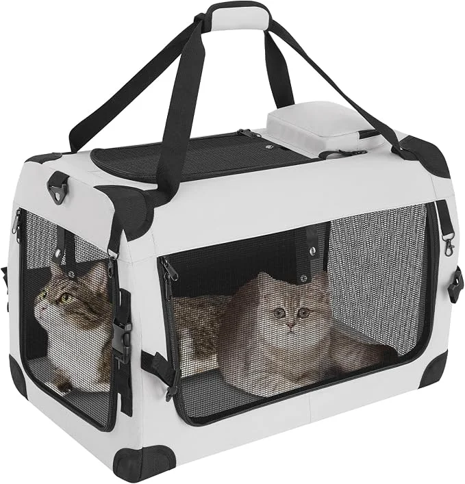 Professional Extra Large Cat Carrier for 2 Cats Portable Soft-Sided Pet Carrier for Small Sustainable