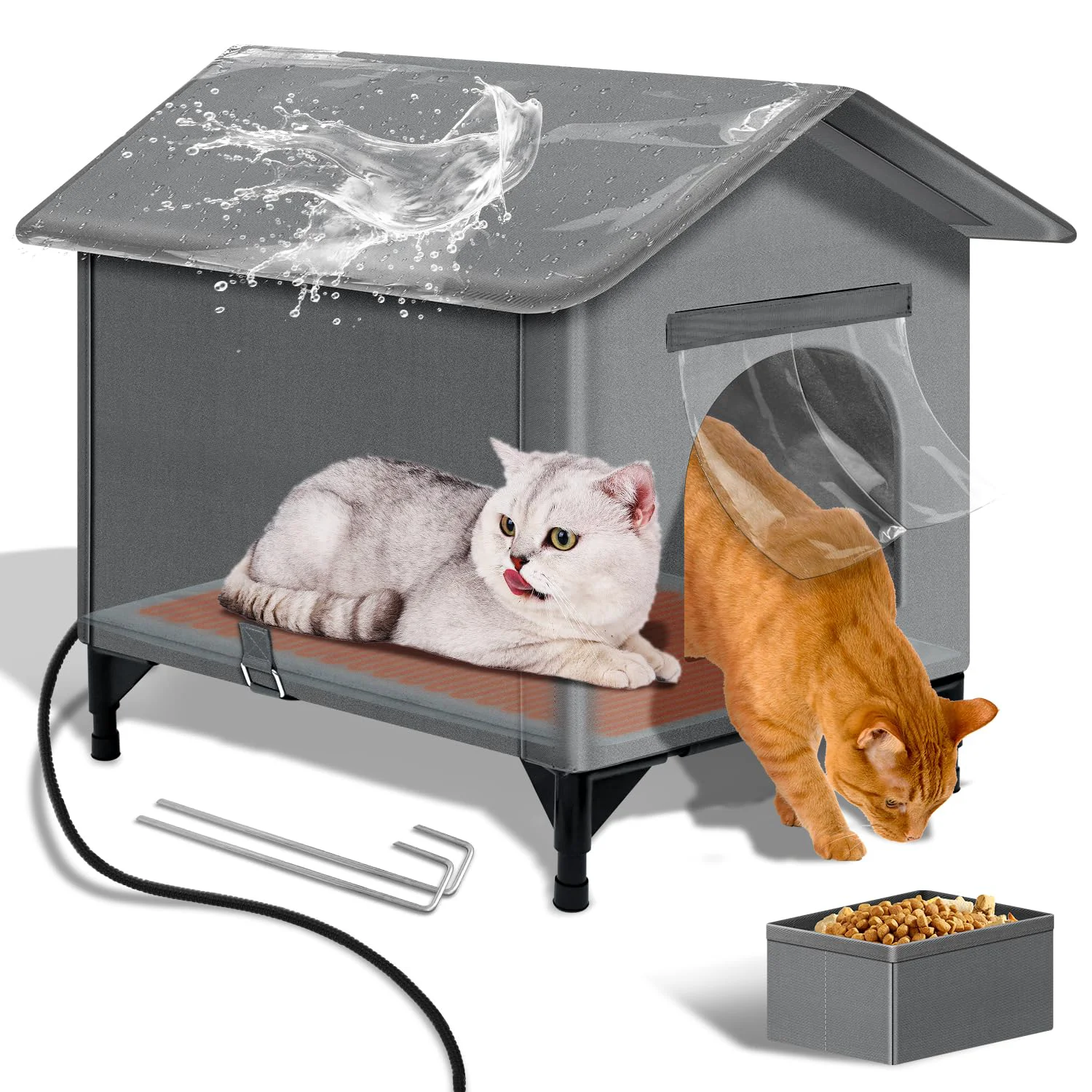 Top-Quality Esnendir Large Heated Outdoor Cat Shelter – Weatherproof Insulated Recyclable