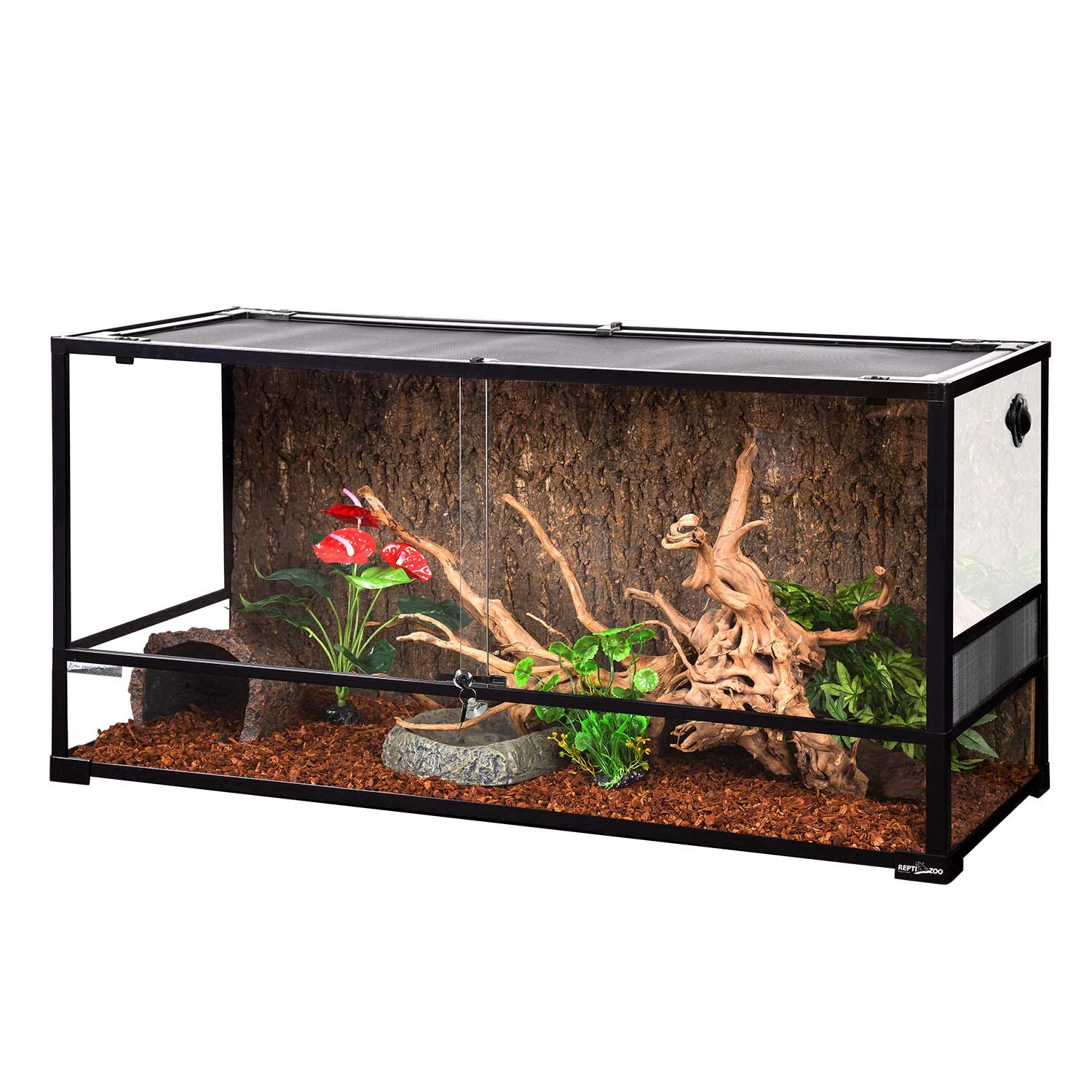 First-Class REPTI ZOO 85 Gallon Large Reptile Tank – Wide Tall Tempered Glass Terrarium 47.2 x 17.7 x 23.6 in Official