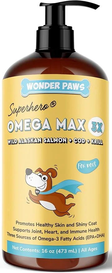 Powerful Wonder Paws Fish Oil for Dogs – Omega 3 for Dogs from Alaskan Salmon Cod Krill Oil – EPA DHA Fatty Acids – Less Shedding Itching – Skin Joint Immune Heart Health – Liquid Supplement 16 oz About This Flexible