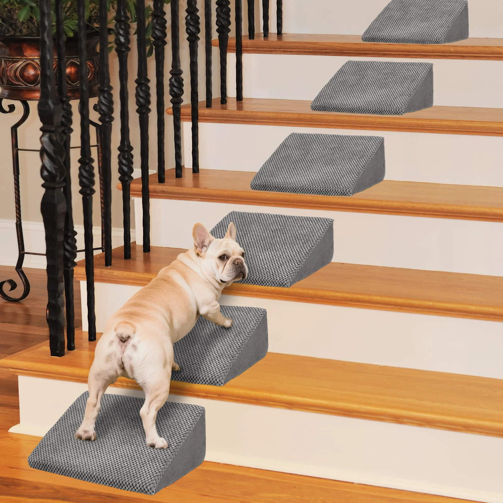 Organic INRLKIT 40D Density Foam Dog Ramp for Small Dogs Cats – Anti-Slip 15×9.8×5.5 in 6-Pack Gray Selected