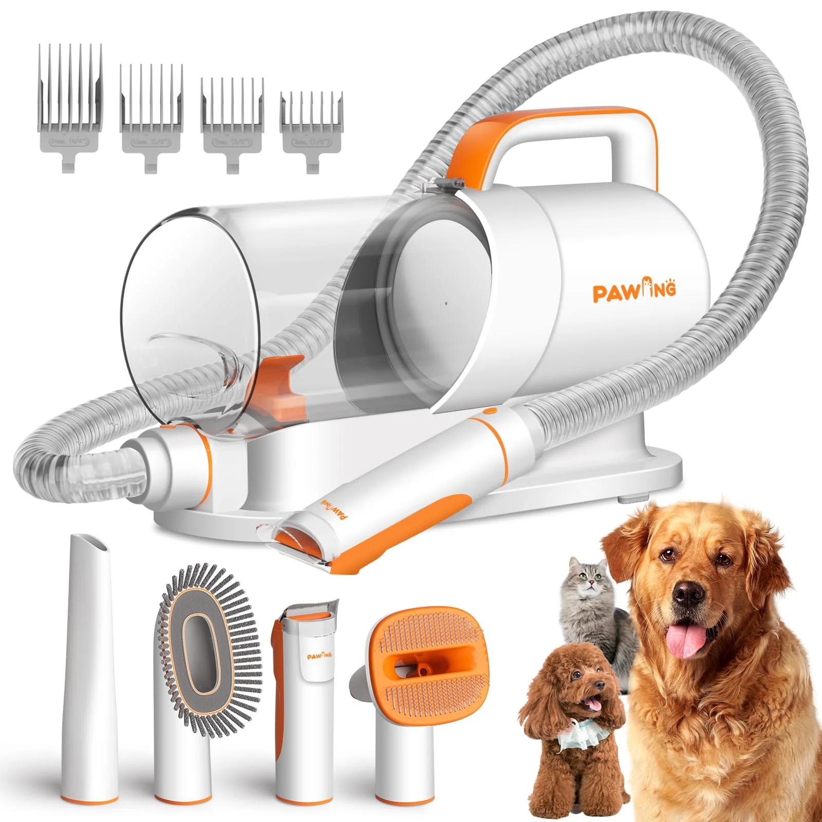 Consistent PAWING Pet Grooming Kit with Vacuum – All-in-1 Deshedding for Dogs Cats Low Noise 2L Dust Cup Outstanding