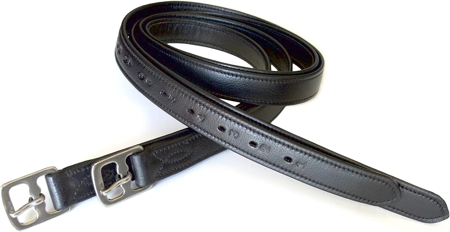 Stylish 54 60 New 1 Super Soft English Stirrup Leathers Black Havana Black 60 x 1 Elite