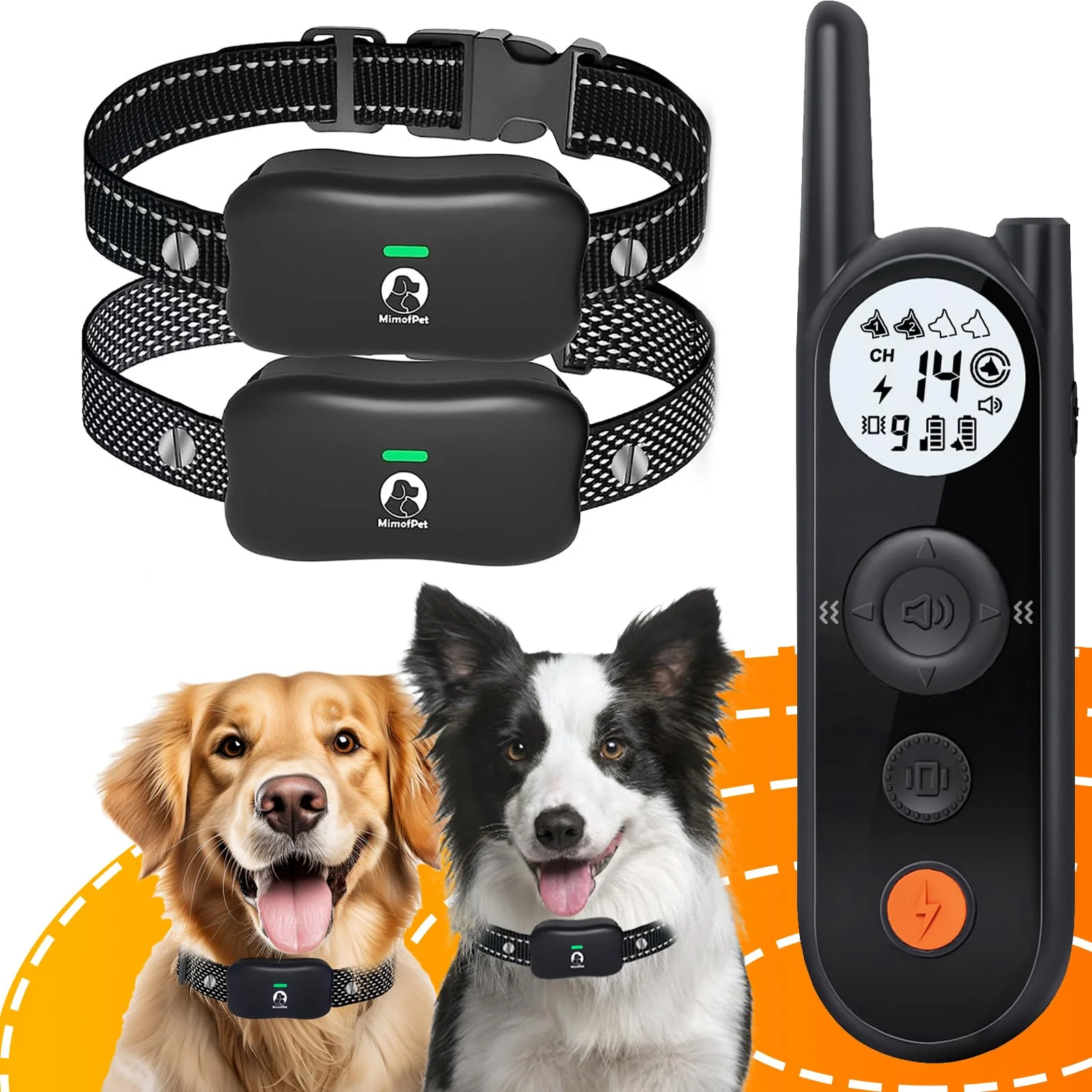 Durable MIMOFPET Wireless Dog Fence System for 2 Dogs – 3500ft Range Waterproof Rechargeable Collar Detailed