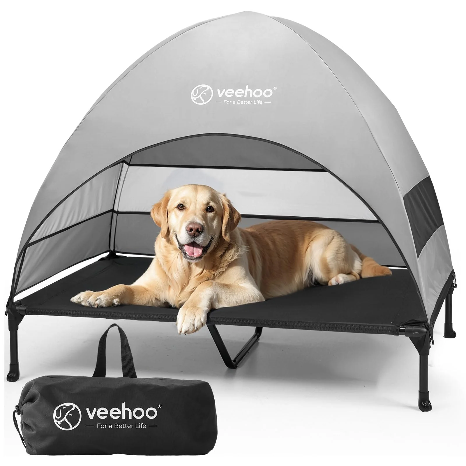 Breathable Veehoo Outdoor Dog Bed with Canopy — d Cooling Cot for Large Dogs Consistent