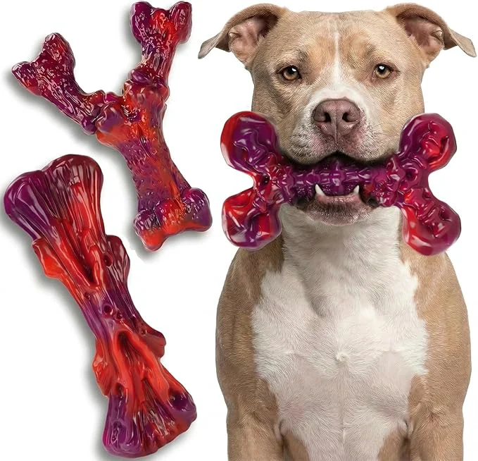 Breathable 3-Pack Dog Chew Toys for Aggressive Chewers Medium Large Breed 20-90 lbs Indestructible Nylon Bones with Beef Flavor Tough Dental Chews for Boredom Anxiety Long Lasting Doggy GiftsAbout This Durable