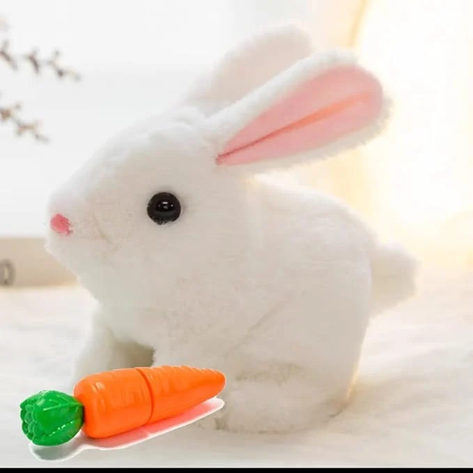 Traditional Easter Bunny Toy Rabbit Interactive Hopping Electronic Pet Plush Bunny Toy with Sounds and Movements Animated Walking Wiggle Ears Twitch Nose White About This Artisan