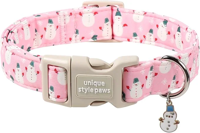World-Class Unique Style Paws Christmas Dog Collar Soft Cotton Puppy Collars Expertly Made