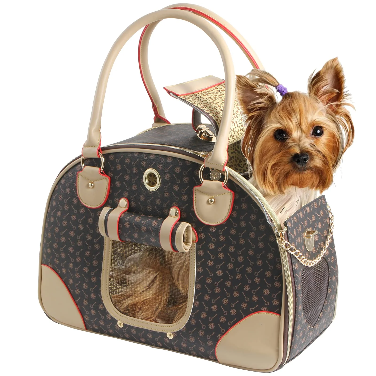 Quality Betop House Fashion Dog Carrier PU Leather Bag – Airline-Ready Pet Purse Large Brown Pure