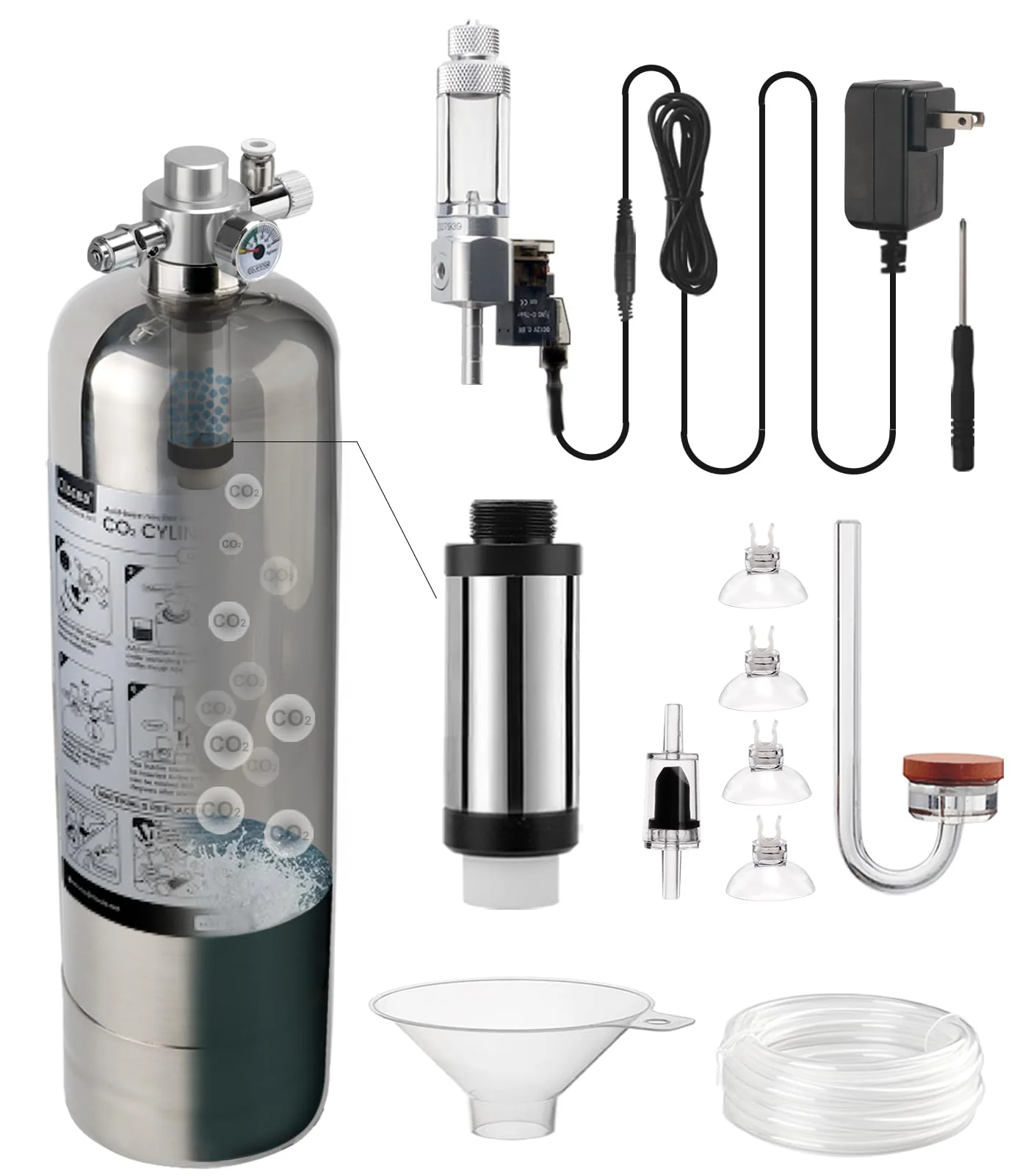 Clean Clscea 2.4 L Aquarium CO2 System Generator G600 with Solenoid Valve Comfortable