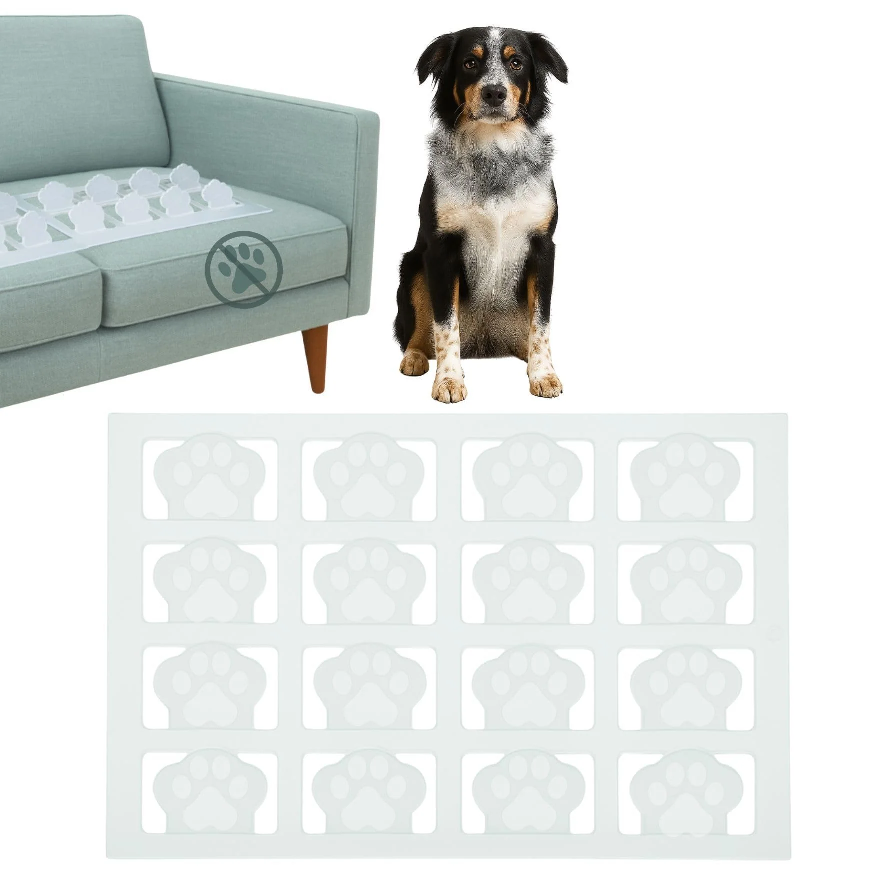 Long-Lasting PEACHTREE PET Made in USA Clear Humane Scat Mat for Love Seat Counter – 4 Sheets Durable