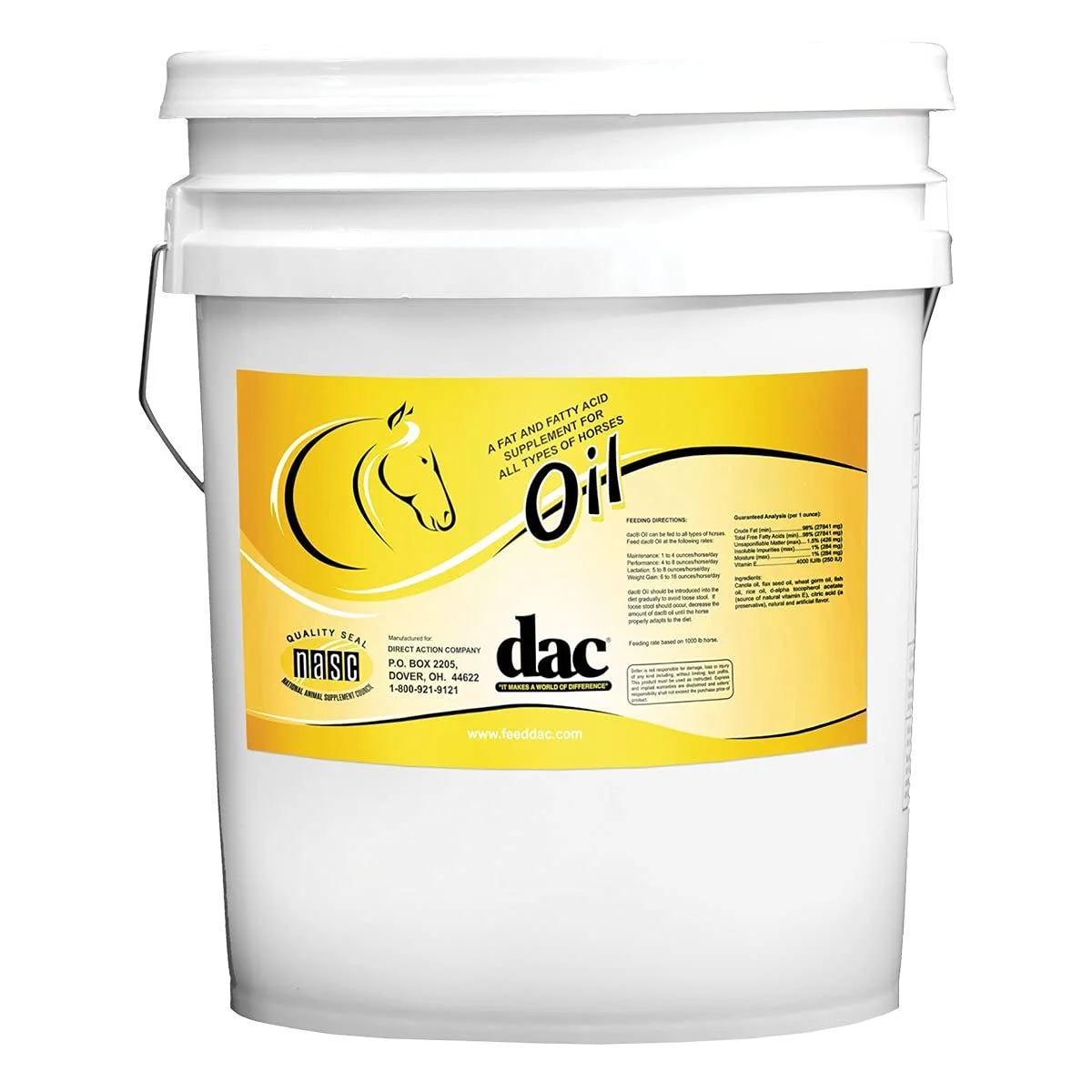 Stylish DAC Oil Supplement for All Horses – 5 Gallon Coat Shine Omega-3 Support Organic