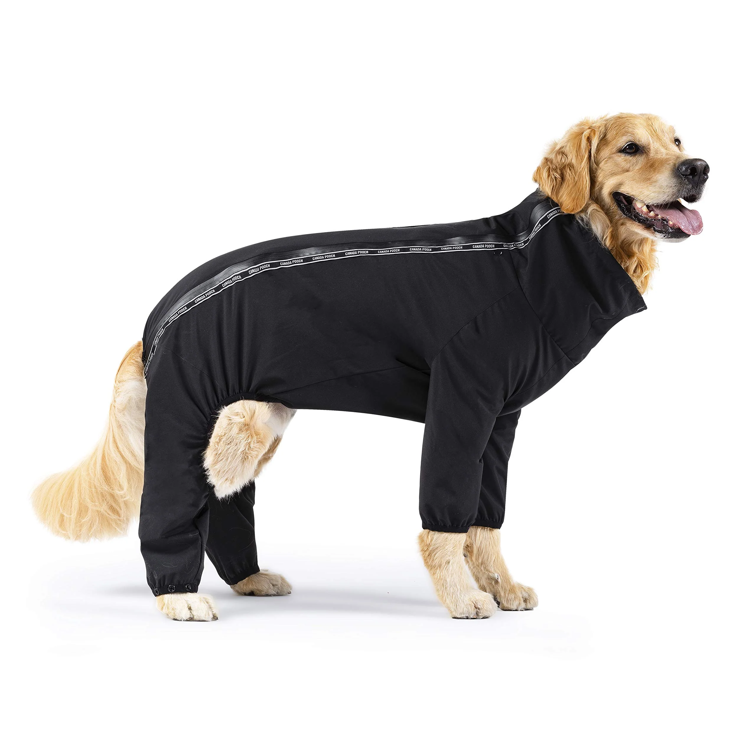 Natural Canada Pooch Dog Slush Suit – Water-Resistant Full-Body Rain Snow Onesie Black 12-inch Back Length Comfortable
